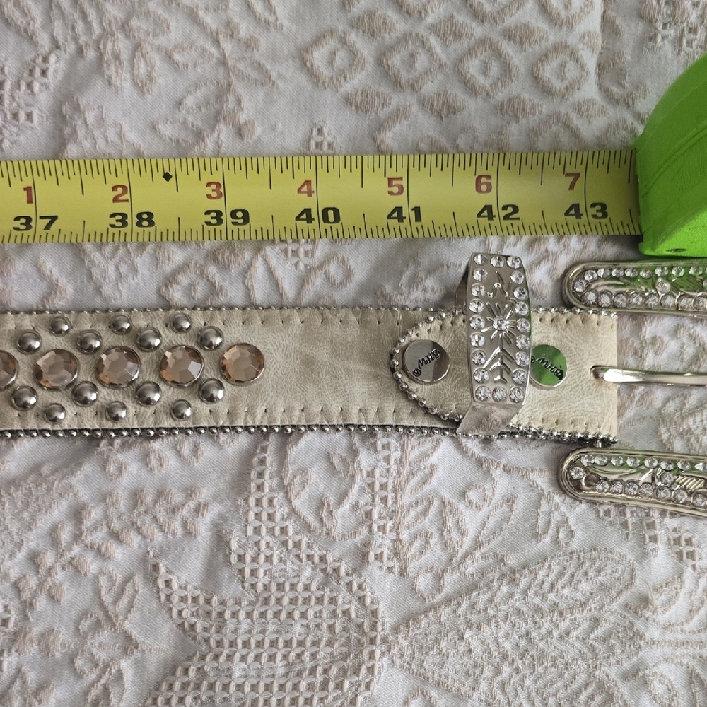 Brighton White and Silver Embellished Belt - Picture 5 of 7